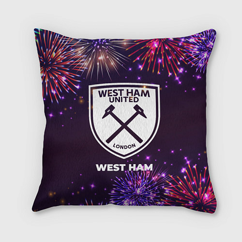 Подушка квадратная Праздничный West Ham / 3D-принт – фото 1