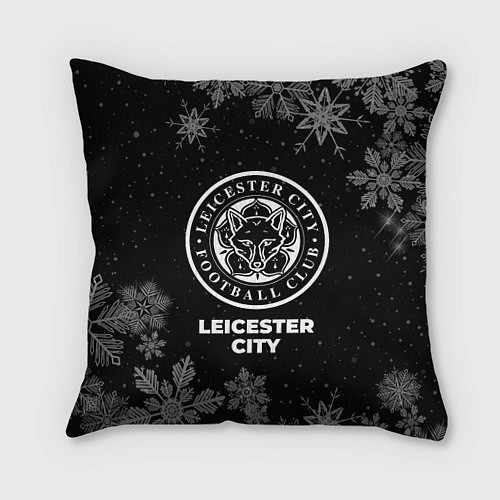 Подушка квадратная Снежный Leicester City / 3D-принт – фото 1