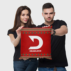 Подушка квадратная Deadlock new year, цвет: 3D-принт — фото 2
