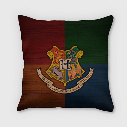 Подушка квадратная Hogwarts emblem / 3D-принт – фото 1