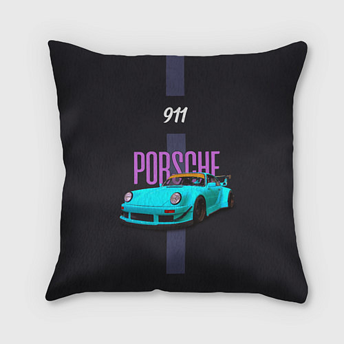 Подушка квадратная Немецкий автомобиль Porsche 911 / 3D-принт – фото 1