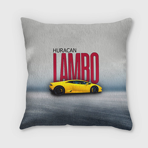 Подушка квадратная Итальянский гиперкар Lambo Huracan / 3D-принт – фото 1