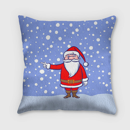 Подушка квадратная Удивленный Санта Клаус / 3D-принт – фото 1