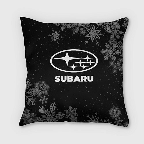 Подушка квадратная Снежный Subaru / 3D-принт – фото 1