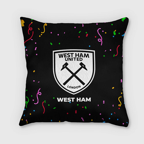 Подушка квадратная West Ham конфети / 3D-принт – фото 1