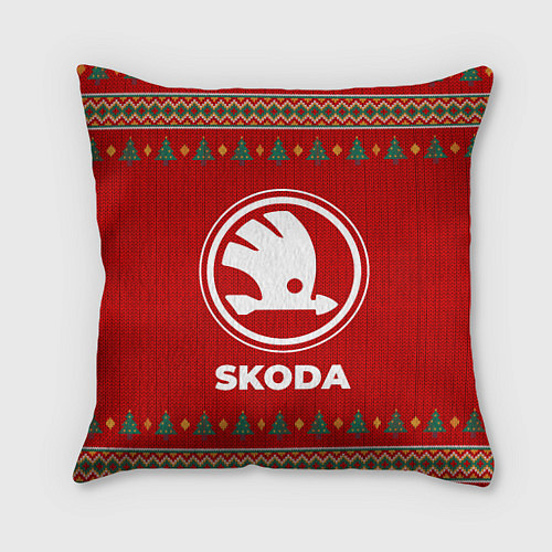 Подушка квадратная Skoda new year / 3D-принт – фото 1