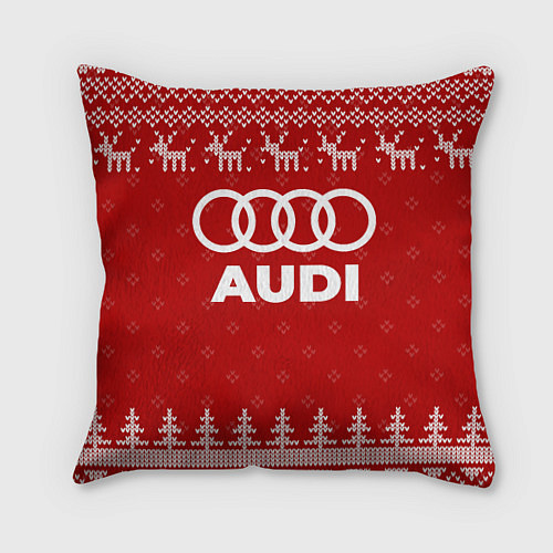 Подушка квадратная Новогодний Audi с оленями / 3D-принт – фото 1