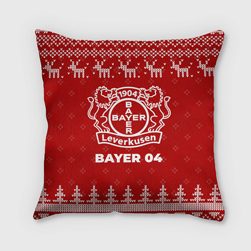 Подушка квадратная Новогодний Bayer 04 с оленями / 3D-принт – фото 1