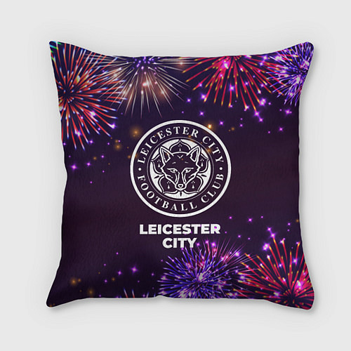 Подушка квадратная Праздничный Leicester City / 3D-принт – фото 1