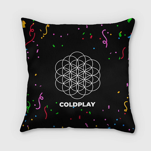Подушка квадратная Coldplay конфети / 3D-принт – фото 1