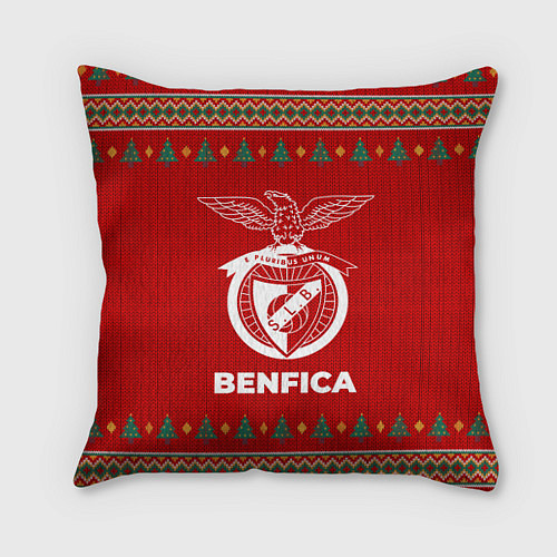 Подушка квадратная Benfica new year / 3D-принт – фото 1