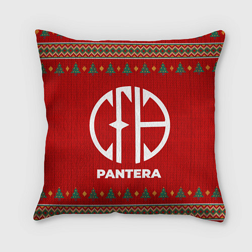 Подушка квадратная Pantera new year / 3D-принт – фото 1