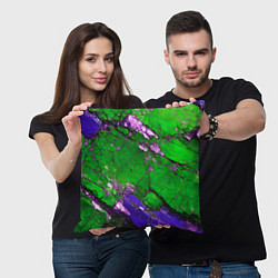 Подушка квадратная A purple mineral in a green stone, цвет: 3D-принт — фото 2