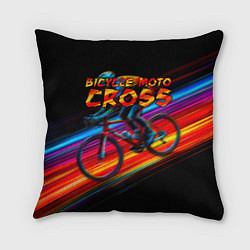 Подушка квадратная Bicycle moto cross, цвет: 3D-принт