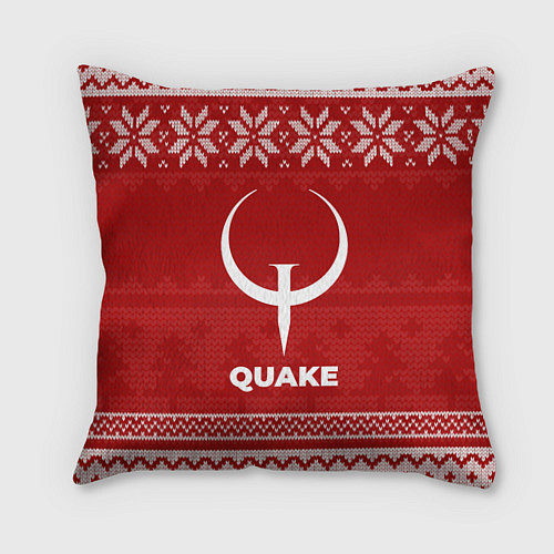 Подушка квадратная Новогодний Quake / 3D-принт – фото 1