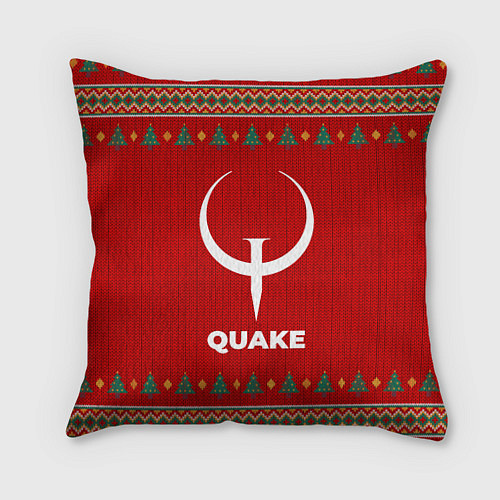 Подушка квадратная Quake new year / 3D-принт – фото 1
