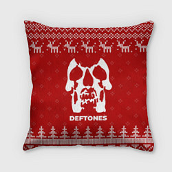 Подушка квадратная Новогодний Deftones с оленями