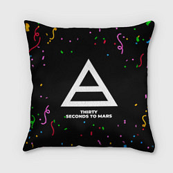 Подушка квадратная Thirty Seconds to Mars конфети, цвет: 3D-принт