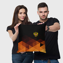 Подушка квадратная Герб России геометрия, цвет: 3D-принт — фото 2