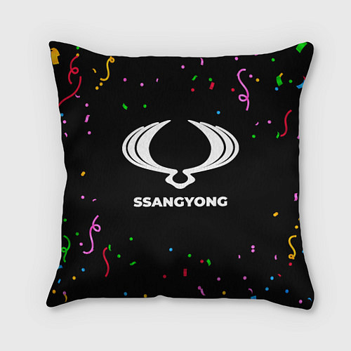 Подушка квадратная SsangYong конфети / 3D-принт – фото 1