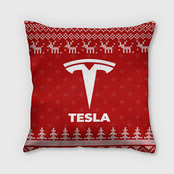 Подушка квадратная Новогодний Tesla с оленями