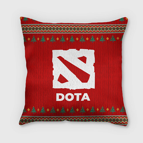 Подушка квадратная Dota new year / 3D-принт – фото 1