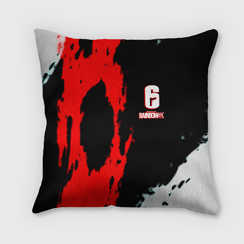 Подушка квадратная Rainbow six краски абстрактные / 3D-принт – фото 1