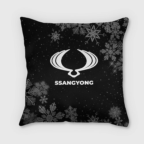Подушка квадратная Снежный SsangYong / 3D-принт – фото 1
