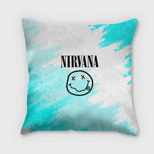 Подушка квадратная Nirvana rock music color / 3D-принт – фото 1