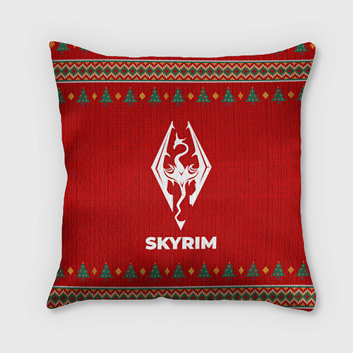 Подушка квадратная Skyrim new year / 3D-принт – фото 1