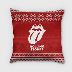 Подушка квадратная Новогодний Rolling Stones