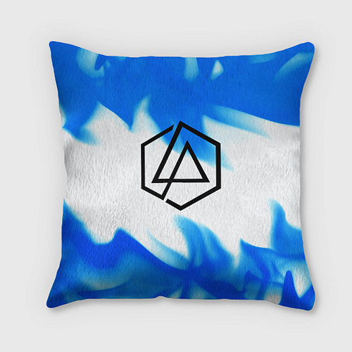 Подушка квадратная Linkin park blue flame / 3D-принт – фото 1