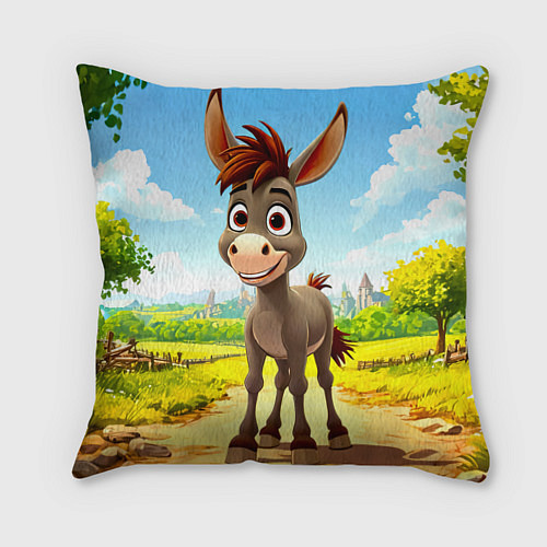 Подушка квадратная Ослик / 3D-принт – фото 1