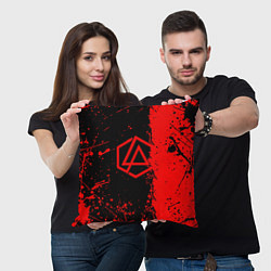 Подушка квадратная Linkin park краски всплеск текстура, цвет: 3D-принт — фото 2