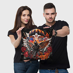 Подушка квадратная Десантник ВДВ с крыльями ангела, цвет: 3D-принт — фото 2