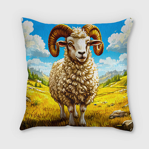 Подушка квадратная Баран / 3D-принт – фото 1