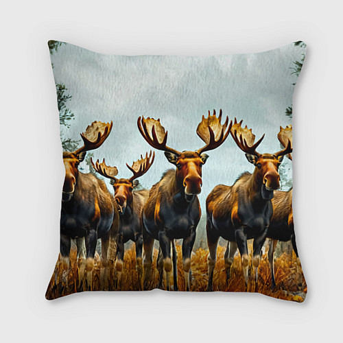 Подушка квадратная Лоси / 3D-принт – фото 1