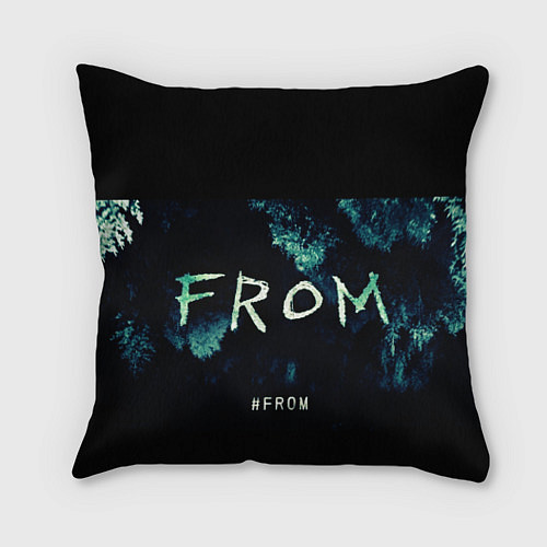 Подушка квадратная Извне на фоне леса / 3D-принт – фото 1