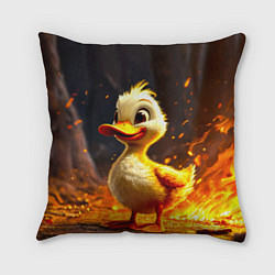 Подушка квадратная Утенок в огне, цвет: 3D-принт