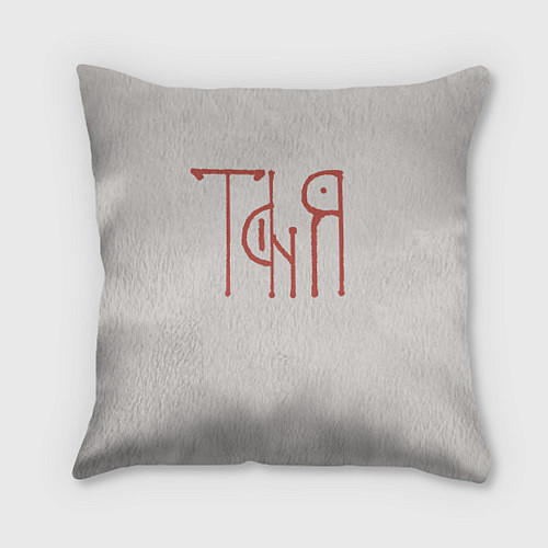 Подушка квадратная Таня - красная надпись вязью / 3D-принт – фото 1