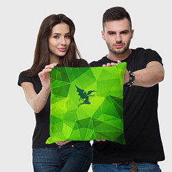 Подушка квадратная Black Sabbath green poly, цвет: 3D-принт — фото 2