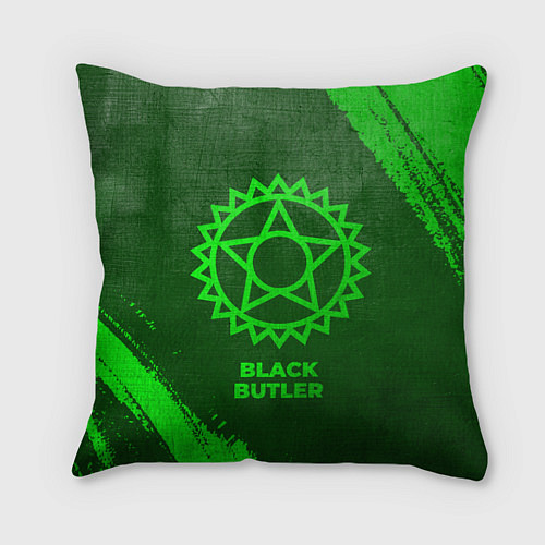 Подушка квадратная Black Butler - green gradient / 3D-принт – фото 1