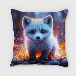 Подушка квадратная Песец в искрах