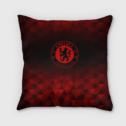 Подушка квадратная Chelsea red poly / 3D-принт – фото 1
