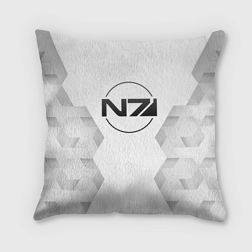 Подушка квадратная Mass Effect white poly / 3D-принт – фото 1