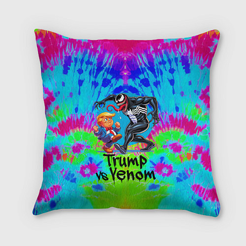 Подушка квадратная Дональд Трамп против Венома / 3D-принт – фото 1