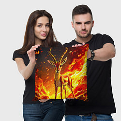 Подушка квадратная Газель в огне, цвет: 3D-принт — фото 2