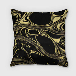 Подушка квадратная Разводы в виде кругов и линий - текстура