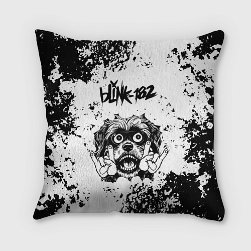 Подушка квадратная Blink 182 - рок пес / 3D-принт – фото 1
