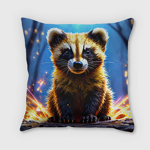 Подушка квадратная Росомаха в искрах / 3D-принт – фото 1